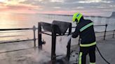 Saltburn's iconic views marred by 'reckless' vandals setting wooden bins alight along promenade