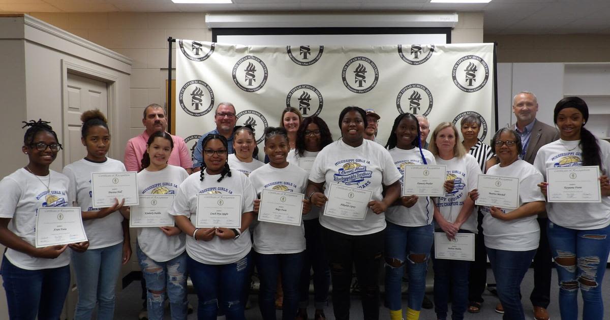 STSD recognize state champion Lady Cougars during May board meeting