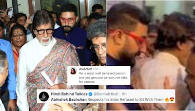 Abhishek Bachchan Wins Over Internet By Showing Respect To Elders, Shielding Dad Big B In Crowd- Watch Viral Clip