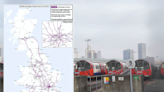 Rail strike: Network Rail map shows chaos as only 1 in 5 of UK's trains set to run