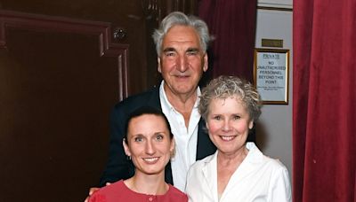 Imelda Staunton is supported by her husband Jim Carter at press night