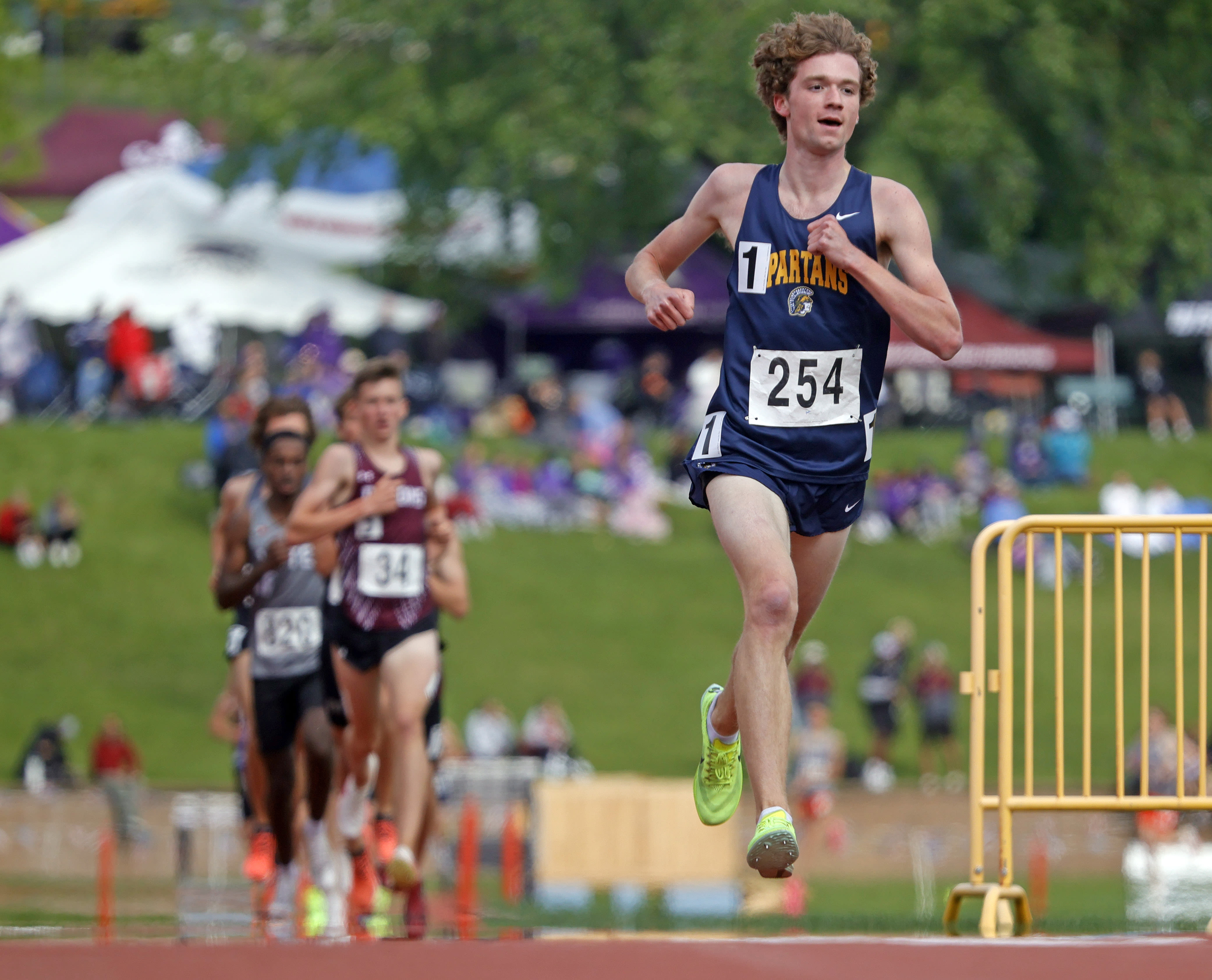 Fargo North's Owen Sondag, Fargo South's Wren James earn individual wins on Day 1 of ND Class A state track