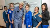 Photo shows Jay Leno as he leaves hospital after being burned in garage fire