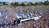 Argentina complete World Cup victory tour in helicopters as fans swarm streets