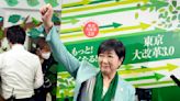 Tokyo Gov. Koike declares victory after exit polls project her winning a third term