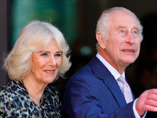 Queen Camilla Wears Fiona Clare Leopard-print Dress With King Charles III for Charity Cancer Research Hospital Visit