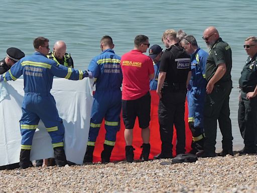 Body of man is found on busy Sussex beach - as police launch probe