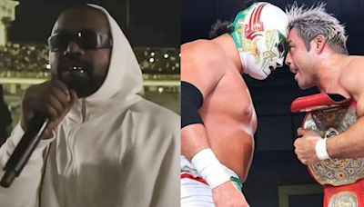 Video: Kanye West sorprende en show de la lucha libre en Japón