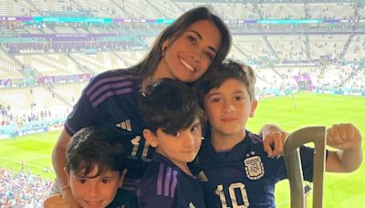 Antonela Roccuzzo celebró el triunfo de la selección argentina con una tierna postal de sus hijos