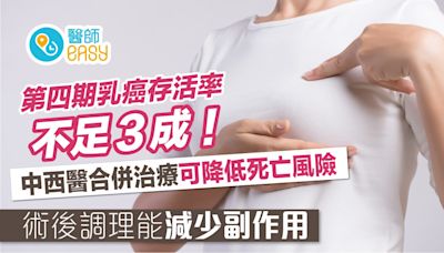 乳癌｜中西醫併治可降低死亡風險？乳腺癌患者體質偏火、熱居多