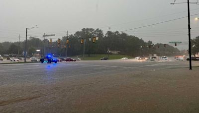 Strong storms cause flooded roadways in metro Birmingham Sunday