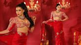 Mannara Chopra Stuns In Red Saree For Latest Magazine Cover Shoot- VIRAL VIDEO