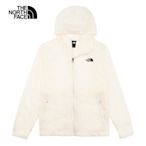 【The North Face 官方旗艦】北面女款米白色防風防曬腰部抽繩連帽外套｜7WCAN3N