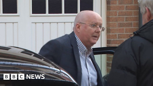 Peter Murrell arrives home after embezzlement charge