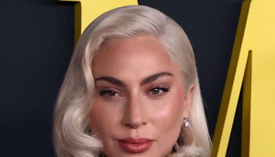 Lady Gaga Paired Her Platinum Bob With Black Bangs