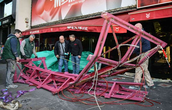 Windmill Sails at the Famous Moulin Rouge in Paris Have Collapsed