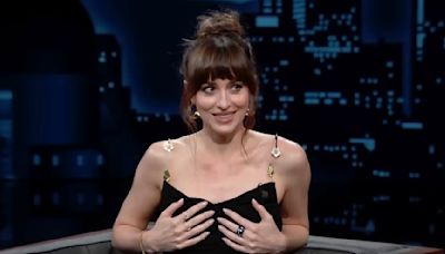 Dakota Johnson Tells ‘D*ck Pic’ Story While Trying To Hold Her Dress Up