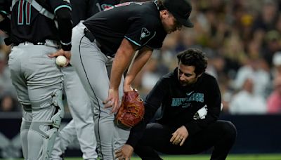 Pfaadt hit by liner but avoids major injury in D-backs' extra-inning win