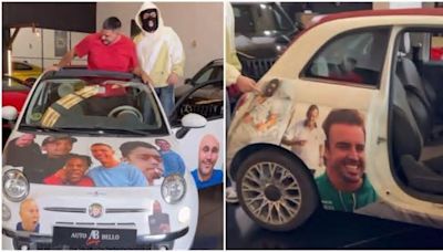 Fernando Alonso y Cristiano Ronaldo, presentes en el coche que Ceciarmy le regaló a Patica