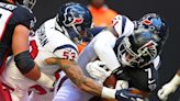 WATCH: Texans DT Khalil Davis forces Falcons RB Bijan Robinson fumble