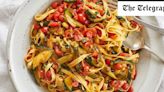 Tagliatelle with tomatoes, courgettes and capers recipe