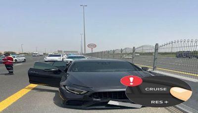 Dubai Police rescue driver after cruise control malfunction on a highway