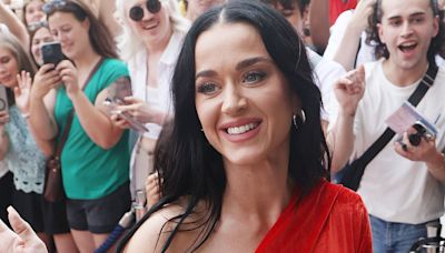 The mile long train on Katy Perry’s red mini dress is actually an Easter egg