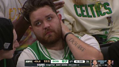 Sad Celtics Fan With 'Doubt' Tattoo Becomes Meme During Game 2 Loss to Cavaliers