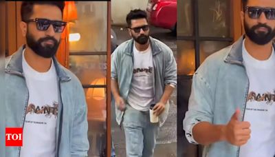 Amidst Bad Newz promotions, Vicky Kaushal rocks the denim-on-denim look: video inside | Hindi Movie News - Times of India