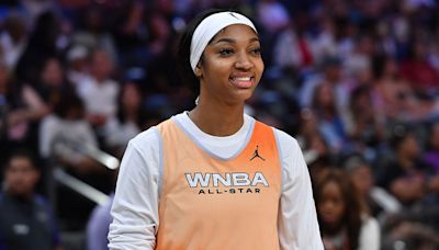 Sky's Angel Reese sinks half-court shot in friendly competition at WNBA All-Star practice