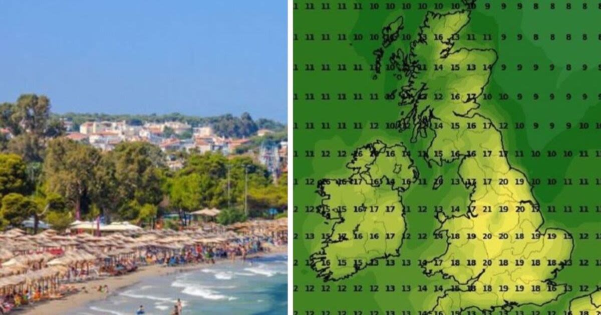 Weather maps show the exact date UK to be hotter than Istanbul and Athens