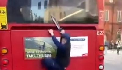 What's most terrifying about this video - bus surfing or that massive knife?