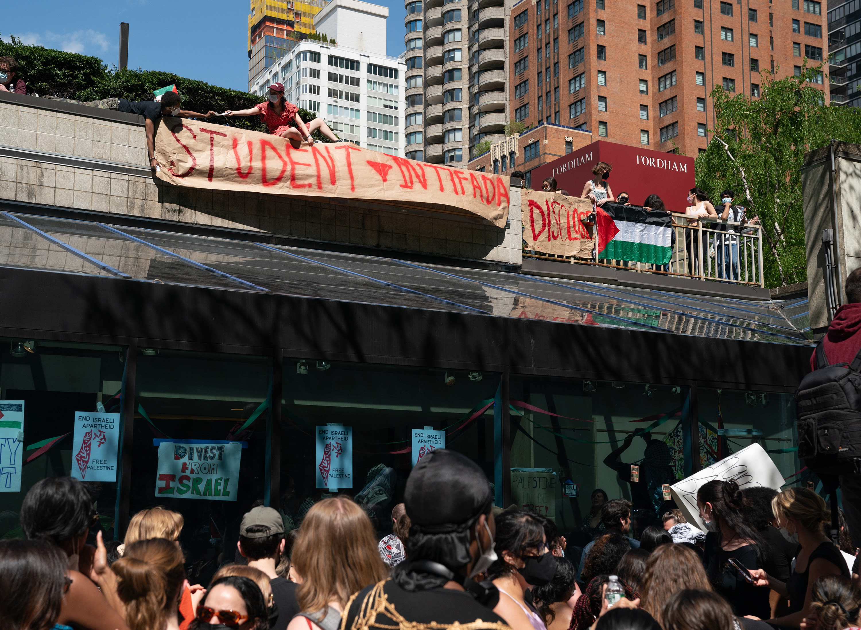 Pro-Palestinian encampment pops up at Fordham University’s Lincoln Center campus