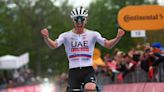 Giro d'Italia: Tadej Pogačar crashes but then cracks rivals with solo attack to win stage 2 to Oropa
