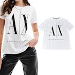 A│X Armani Exchange經典壓印字母LOGO造型純棉短袖T恤(XS/S/M/L/白x黑字)