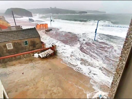 澎湖西嶼小門村 遭海水倒灌淹沒