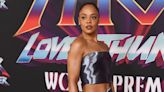 Tessa Thompson Shines in a Molten Armani Cutout Gown