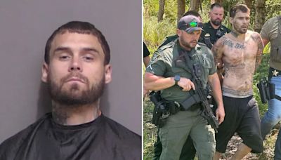 Escaped Florida felon who allegedly faked injury screams in agony as K-9 drags him from hiding spot in woods