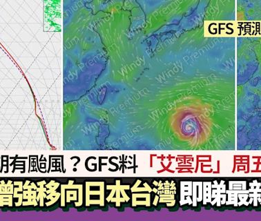 下星期有颱風？GFS料「艾雲尼」周五生成 逐漸增強移向日本台灣