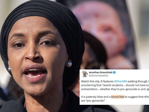 Rep. Ilhan Omar Accused of 'Blood Libel' By ADL For Calling Some Jewish Students 'Pro-Genocide' At Columbia Protest