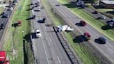 Small plane makes emergency landing in median of North TX highway; pilot not injured