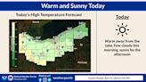 Temperatures will be above normal across northern Ohio before rain and cool down arrives