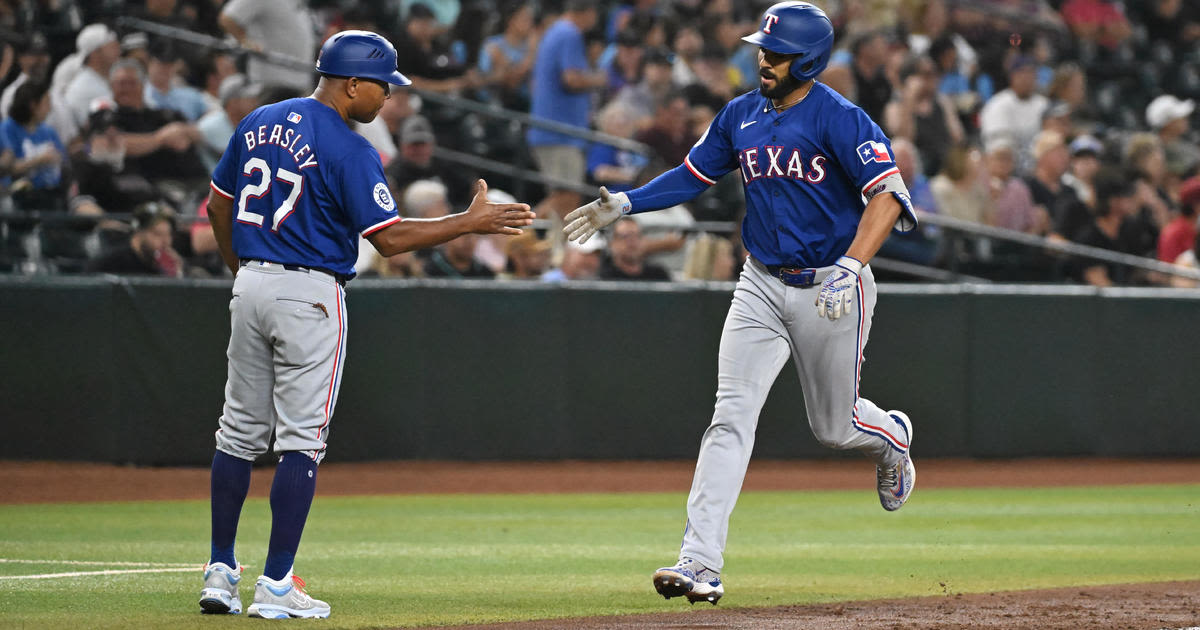 Marte homers and drives in 4 runs as the Arizona Diamondbacks hit 5 HRs in a 14-4 rout of Texas Rangers