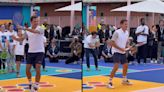 WATCH: Roger Federer plays tennis in a UNIQLO event!