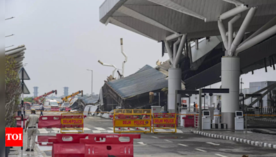 Airport roof collapse flattens cars, kills cabbie; lucky escape for others | India News - Times of India