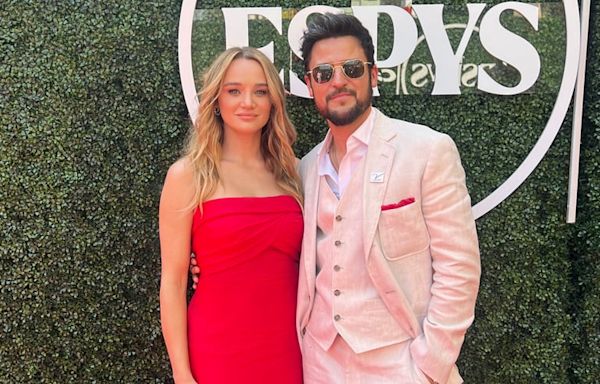 Hallmark’s Hunter King & Tyler Hynes Wear Red for Kansas City Chiefs at ESPYs 2024 Amid Filming of NFL Christmas Movie