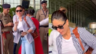 Kareena Kapoor Looks Effortlessly Glam In Comfy Summer Casuals As She Gets Spotted At The Airport; Watch - News18