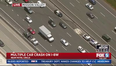 Traffic backed up on I-8 west after multiple vehicle accident: CHP