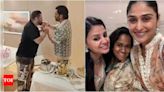 MS Dhoni feeds his birthday cake to Salman Khan, Arpita Khan Sharma shares a candid picture with Sakshi Dhoni | Hindi Movie News - Times of India