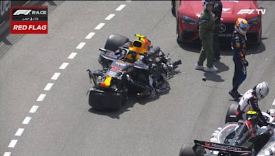 Monaco GP: Big Blow For Red Bull As Sergio Perez Suffers Massive Crash On Lap 1; Shocking Visuals Surface